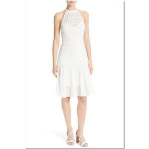 Tracy Reese Retail $348 Flared Frock Lace Dress White Size Small